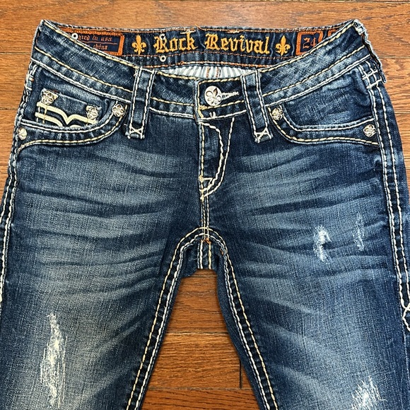 Rock Revival Penny Ultra Low Rise Boot Cut Jeans Sz 24 VG-EUC Buckle Exclusive - Picture 3 of 16